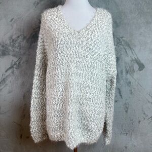 Doe & Rae Cozy Popcorn Winter Crochet Sweater Wmn’s Sz L